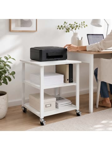 relaxdays Druckertisch in Weiß - (B)50 x (H)53 x (T)50 cm