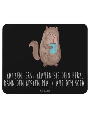 Mr. & Mrs. Panda Mauspad Katze Dose mit Spruch in Schwarz