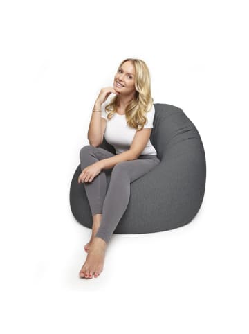 Lumaland Flexi Comfort Sitzsack Sitzkissen 142 x 84 cm - Dunkelgrau