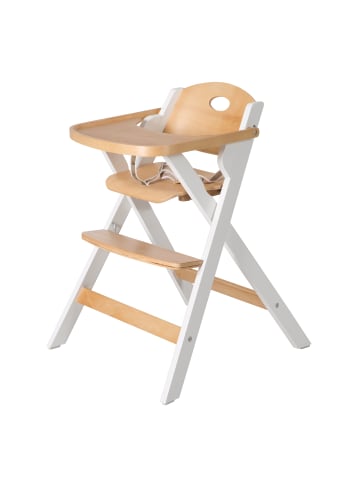 roba Klapphochstuhl mit Essbrett - 3-Punkt-Gurt - ab 6 Monaten - Natur / Weiß