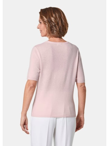GOLDNER Kaschmirpullover mit Rundhals Halbarmpullover mit Rundhals aus Kaschmir in puder