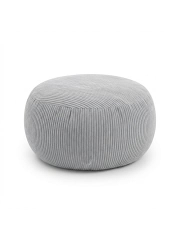 relaxdays Pouf in Hellgrau - (H)25 x Ø 35 cm