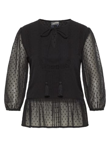 DreiMaster Damen Blusenshirt Mit Spitze in SCHWARZ