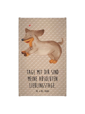 Mr. & Mrs. Panda Gästehandtücher Hund Dackel mit Spruch in Hundeglück