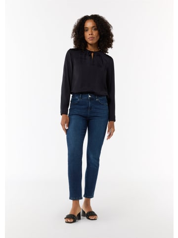 comma Bluse langarm in Blau