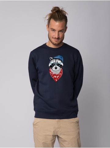 wat? Apparel Sweatshirt Waschbär in Dunkelblau