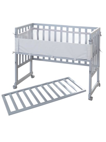 roba Stuben- & Beistellbett 3in1 grau roba Style inkl. Matratze, Nestchen & Barriere