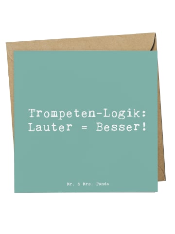 Mr. & Mrs. Panda Einladungskarte Spruch Trompeten Weisheit mit S... in Meeresbrise