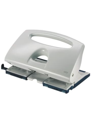 Leitz Doppellocher 40 Blatt mit Anschlagschiene grau