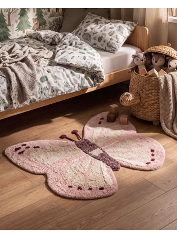 Beliani Kinderteppich GRAYLING in Rosa/Beige - (W) 90 x (L) 120 cm