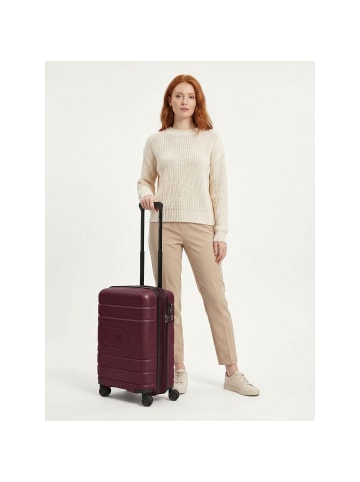 Redolz Essentials 11 4 Rollen Kabinentrolley 55 cm mit Dehnfalte burgundy