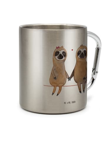 Mr. & Mrs. Panda Kaffeetasse Faultier Pärchen ohne Spruch in Silber