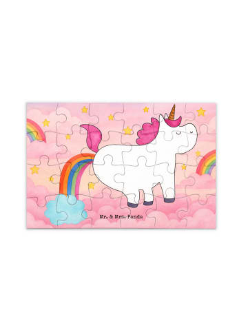 Mr. & Mrs. Panda Puzzle Einhorn Pupsen Design ohne Spruch in Weiß
