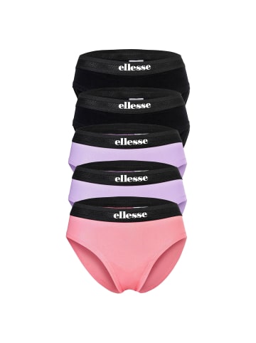 ellesse Slip 5er Pack in Schwarz/Lila