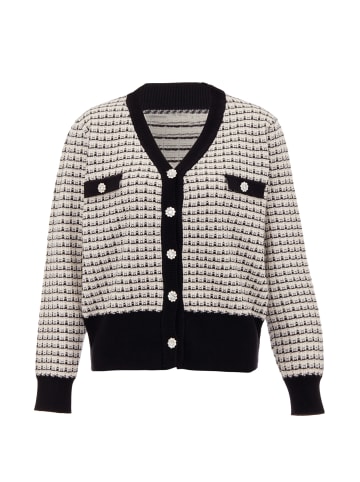 faina Cardigan in Wollweiss Schwarz