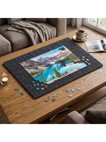 relaxdays Puzzlebrett in Grau - (B)116 x (T)78 cm