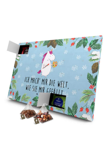 Mr. & Mrs. Panda Tee Adventskalender Einhorn Künstler mit Spruch in Eisblau