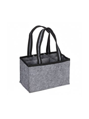 relaxdays Flaschenträger in Anthrazit - (B)24 x (H)15 x (T)15 cm