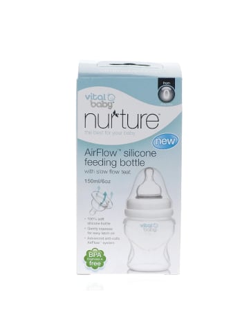 Vital Baby Airflow Weithals Silikon-Flasche 150ml transparent