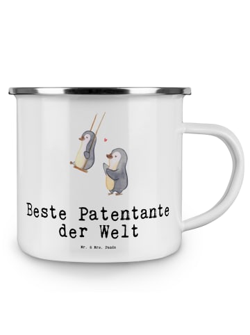 Mr. & Mrs. Panda Camping Emaille Tasse Pinguin Beste Erfindungante ... in Weiß