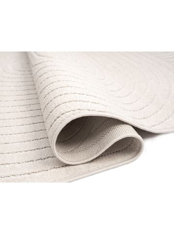 KADIMA DESIGN Teppich Outdoor Geometrisch pflegeleicht Balkon Terrasse Outdoor in Creme