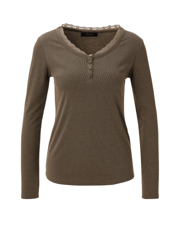 Aniston CASUAL Langarmshirt in braun-schwarz