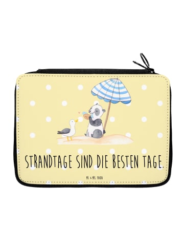 Mr. & Mrs. Panda Federtasche Sommer Strandtage Motiv mit Spruch in Gelb Pastell