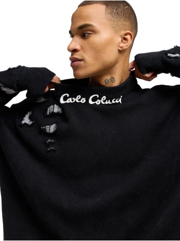 Carlo Colucci Strickpullover Dellemann in Schwarz