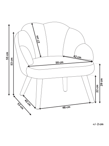 Beliani Kindersessel MILAND in Beige/Braun - (W) 50 x (H) 55 x (L) 53 cm