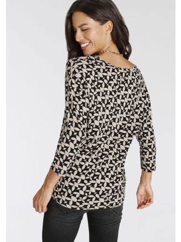 Laura Scott Print-Shirt in camel-schwar