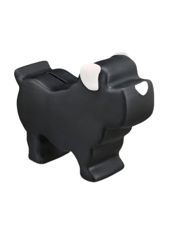 relaxdays 4 x Spardose in Schwarz - (B)8,5 x (H)17 x (T)20 cm
