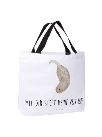 Mr. & Mrs. Panda Damen Shopper Otter Kopfüber mit Spruch in Weiß