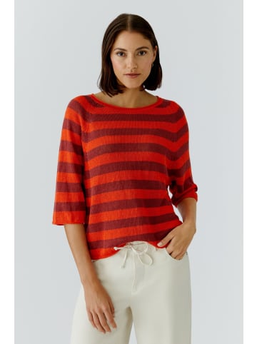 Oui Leinen Pullover in red rose