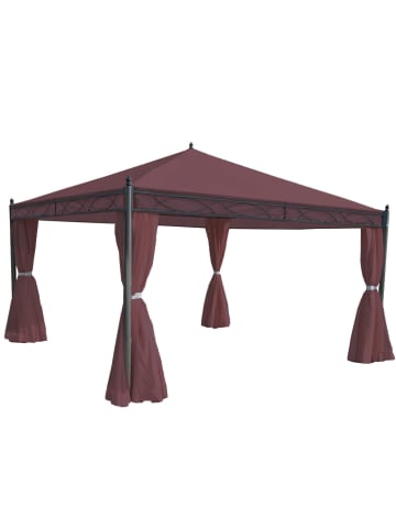 MCW 4er-Set Seitenwand für Pergola Calpe, Rot-braun