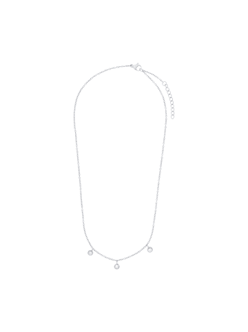 Amor Kette mit Anhänger Edelstahl, IP gold in Weiß