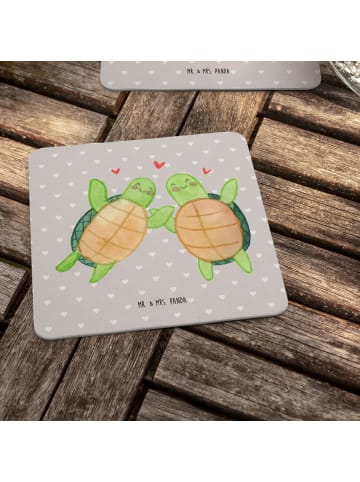 Mr. & Mrs. Panda Untersetzer Schildkröten Paar ohne Spruch in Grau Pastell