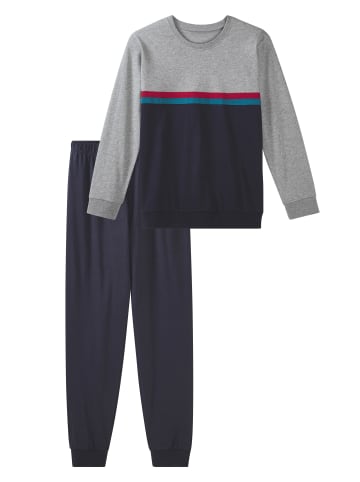 LE JOGGER Pyjama in navy / grau meliert