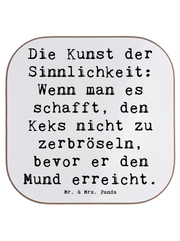Mr. & Mrs. Panda Glas-Untersetzer Spruch Kunst der Sinnlichkeit ... in Weiß