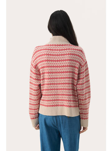 PART TWO Strickjacke PirjoPW Gerade Passform in Red Jacquard