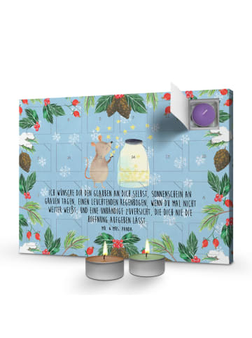 Mr. & Mrs. Panda adventskalender kerzen Maus Sterne mit Spruch in Eisblau