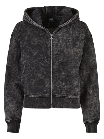 Urban Classics Urban Classics Damen Ladies Short Oversized Towel Washed Zip Hoody in black