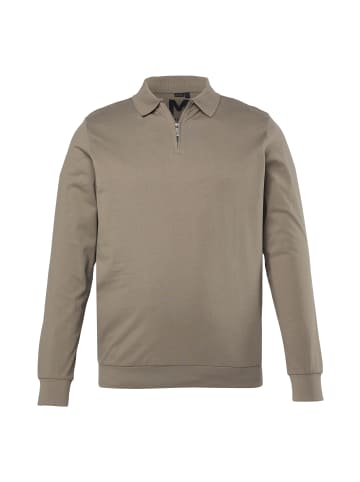 Men Plus Poloshirt in braun grau