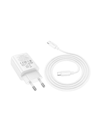 HOCO Ladegerät N60 USB-C 20W + Kabel Typ C auf C Weiß