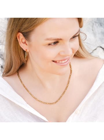 Adeliás Unisex Halskette – Figarokette aus Edelstahl 50 cm in gold