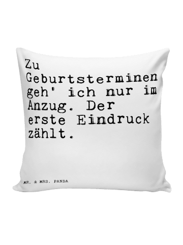 Mr. & Mrs. Panda kuschelkissen 40x40 Zu Geburtsterminen geh' ich... in Weiß