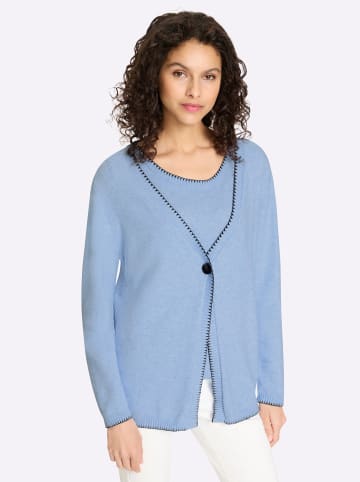 Heine Twin-Set in eisblau-meliert