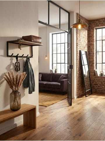 KADIMA DESIGN Wandgarderobe, Akazienholz & Metallgestell, Stilvoll, 70x27x30 cm