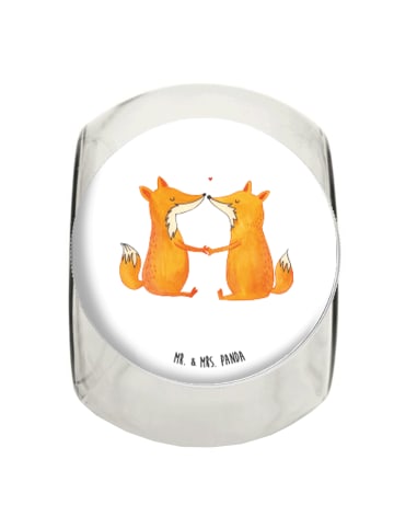 Mr. & Mrs. Panda Bonbonglas Füchse Liebe ohne Spruch in Weiß