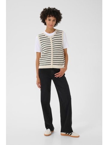 PART TWO Strickweste PimiraPW Gerade Passform in Eggnog/Navy Stripe