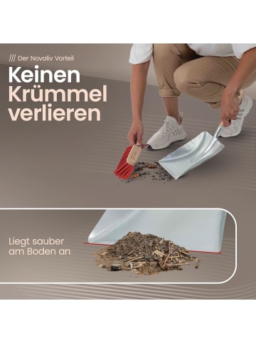 Novaliv 4er Set Handfeger Klein ELASTONBORSTEN Handbesen Holz Kehrwisch Indust in Rot